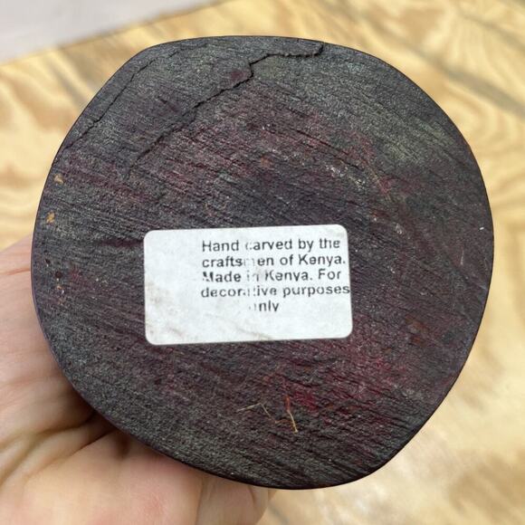 Hand Carved Wood Two Intertwined Giraffe Statue Made in Kenya – African Folk Art - Picture 5 of 7